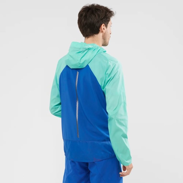 Turquoise / Blue Salomon Bonatti Cross Men's Windbreaker | IE JK1783